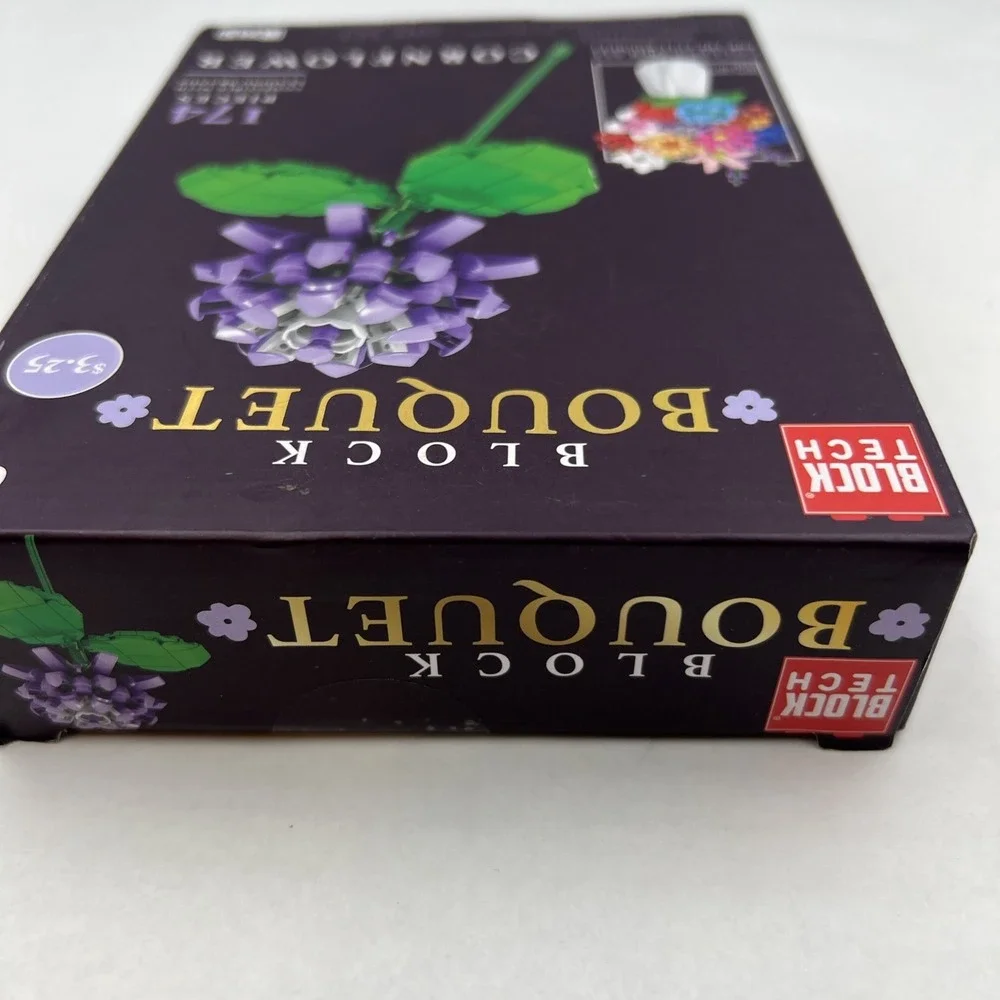 NEW, Block Bouquet CORNFLOWER Flower Building Block Set 174 Pieces‎